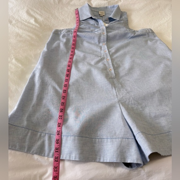 Maeve | SZ Large | Blue Short Romper Sleeveless Button Front Playsuit | NWT - Picture 3 of 13